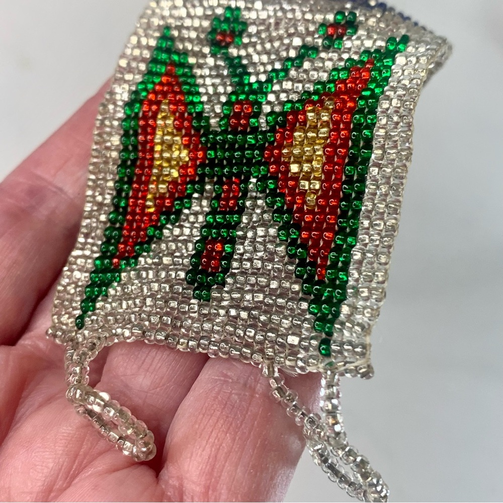 Glass Seed Bead Butterfly Cuff Bracelet Handmade Huichol Native American Style - Picture 12 of 16